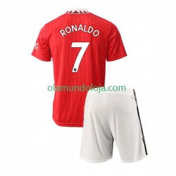 Camisola Manchester United Cristiano Ronaldo 7 Criança Equipamento Primeiro 2022-2023 Manga Curta